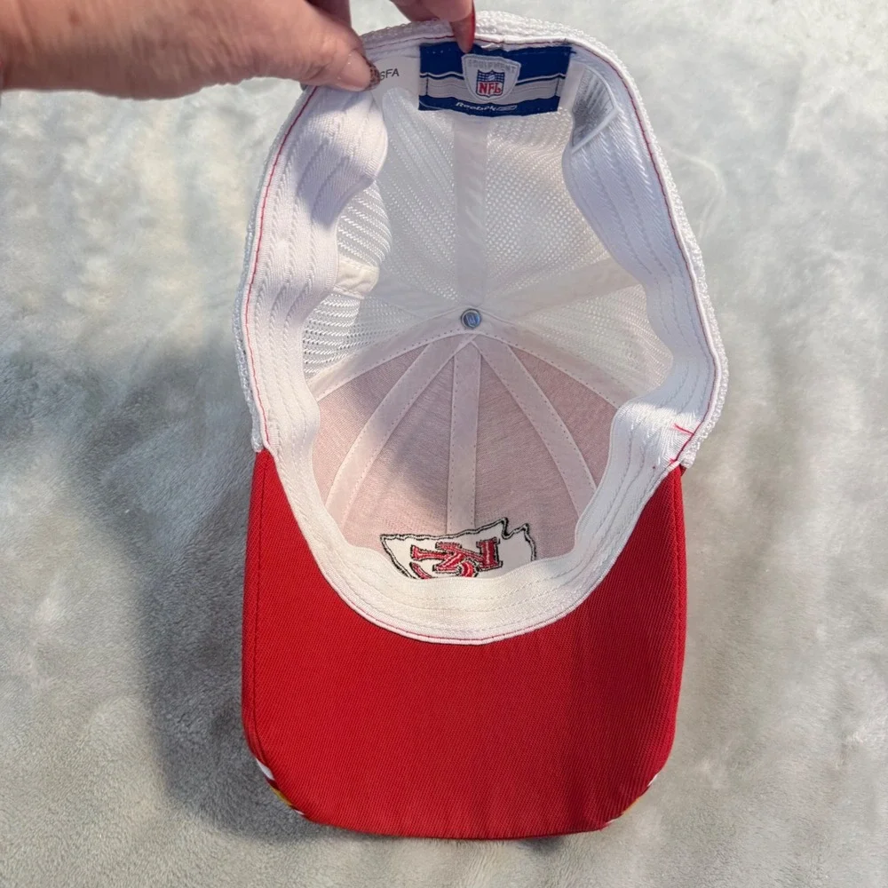Kansas City Chiefs Reebok NFL Equipment Hat Red White Mesh Trucker Y2K OSFA